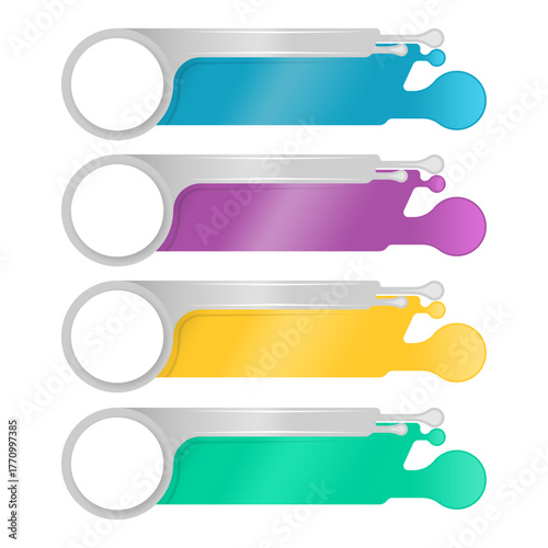 Colorful Infographic Bar Template Design with Four Gradient Labels for Text and Data Presentation, Editable Vector Layout for Business, Education, Marketing, and Creative Projects