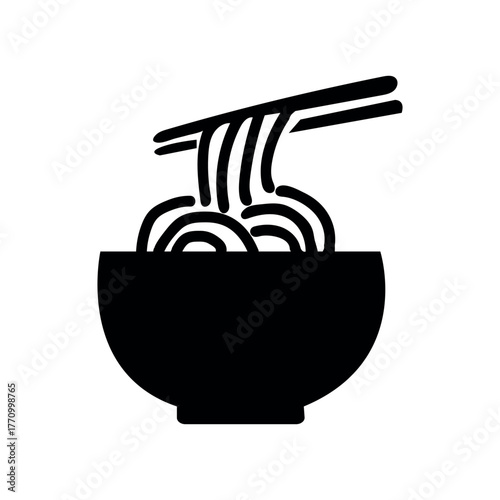 The Taste of Hot Noodles, Simplicity in Food Design,Symbol of Asian Cuisine.
