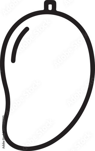 Mango Outline Vector Tropical Fruit Icon Healthy Food Ingredient