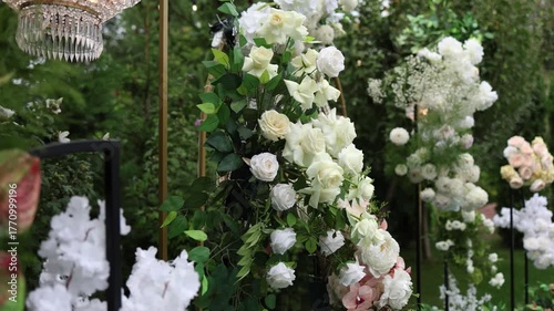 Wedding flower decoration outside