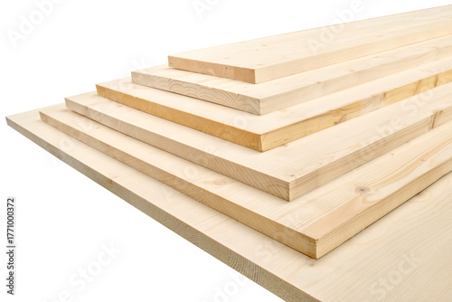 Stacked wooden planks of various sizes showcasing natural textures and grain patterns for design