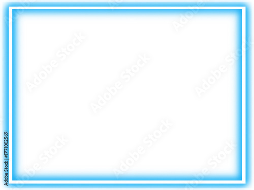 Blue Neon Frame on Dark Background, blue square frame
