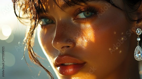 Golden Hour Beauty: A Portrait of Feminine Radiance