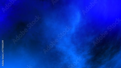 blue fog or smoke on black background.	