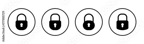Lock icon vector. Padlock sign and symbol. Encryption icon. Security symbol