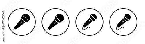 Microphone icon vector. karaoke sign and symbol