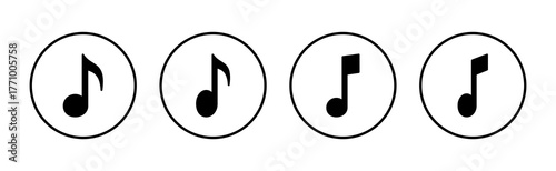 Music icon vector. note music sign and symbol