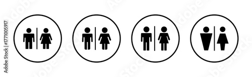 Toilet icon vector. Girls and boys restrooms sign and symbol. bathroom sign. wc, lavatory