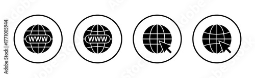 Web icon vector. go to web sign and symbol. web click icon. Global search icon