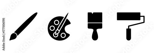 Paint icon vector illustration. paint brush sign and symbol. paint roller icon vector