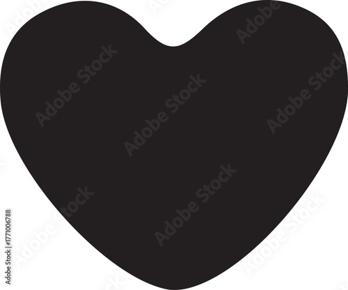 Black heart shape isolated on white background symbol love