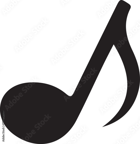 Black Silhouette of a Single Eighth Musical Note eighth note sound