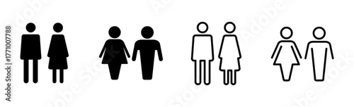 Man and woman icon set. male and female symbol