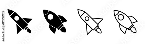 Rocket icon set. Startup icon vector.