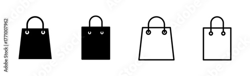 Shopping bag icon set. shopping icon vector