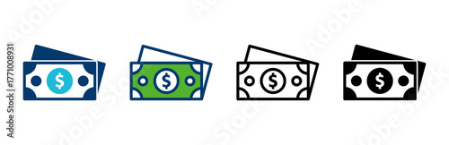 Money icon vector isolated on white background. Money vector icon. Dollar icon