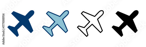 Plane icon vector isolated on white background. Aeroplane vector icon. Flight transport symbol. Travel element illustration. Holiday symbol. Airplane