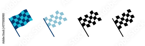 Race flag icon vector isolated on white background. Competition sport flag line vector icon. Racing flag. Start finish flag. Checkered. Start