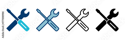 Repair icon vector isolated on white background. Wrench and screwdriver icon. settings vector icon. Maintenance. tools