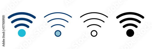 WIFI Icon vector isolated on white background. signal vector icon. Wireless and wifi icon or sign for remote internet access