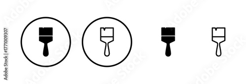 Paint icon logo design. paint brush sign and symbol. paint roller icon vector
