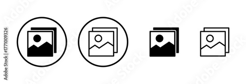 Picture icon logo design. photo gallery sign and symbol. image icon
