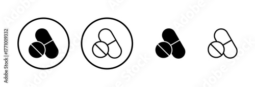Pills icon logo design. capsule icon. Drug sign and symbol