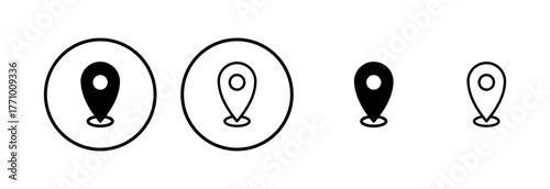 Pin icon logo design. Location sign and symbol. destination icon. map pin