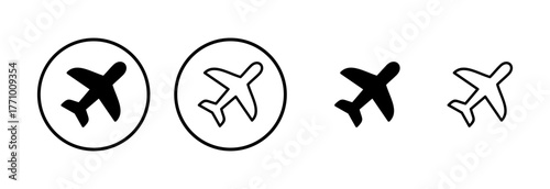 Plane icon logo design. Airplane sign and symbol. Flight transport symbol. Travel sign. aeroplane