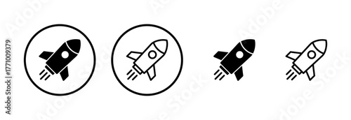 Rocket icon logo design. Startup sign and symbol. rocket launcher icon