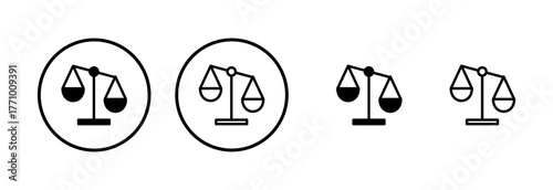 Scales icon logo design. Law scale icon. Justice sign and symbol