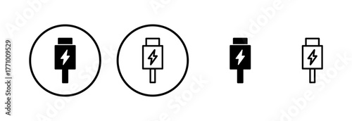 Usb icon logo design. Flash disk sign and symbol. flash drive sign. usb charging