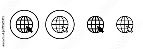Web icon logo design. go to web sign and symbol. web click icon. Global search icon