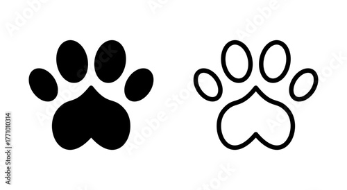 Paw icon symbol for apps and websites. paw print sign and symbol. dog or cat paw
