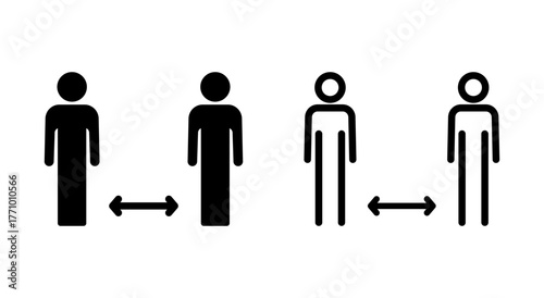 Social distance icon symbol for apps and websites. social distancing sign and symbol. self quarantine sign