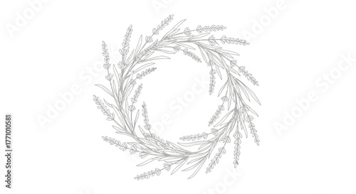 Elegant Lavender Wreath Illustration for Design, Crafts and Decoration