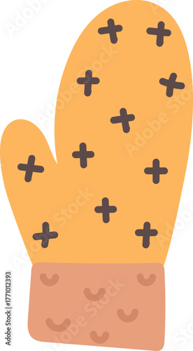 Oven Mitt with Cross Patterns