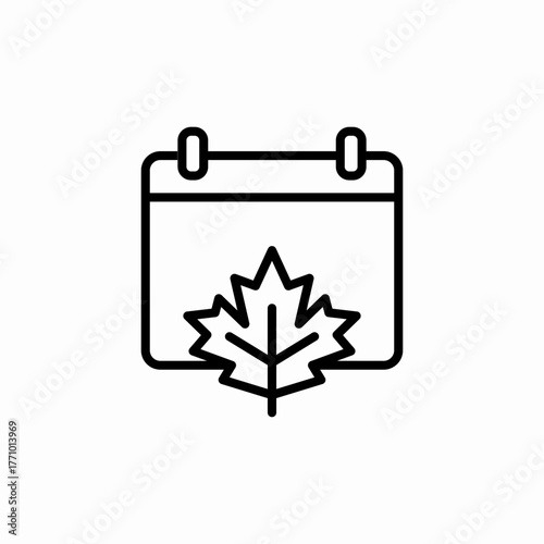 calendar autumn icon sign vector