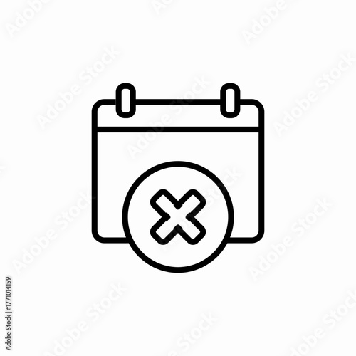 calendar delete icon sign vector