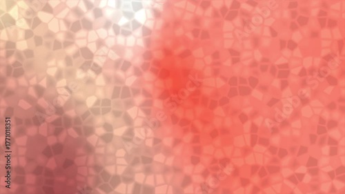 Red and beige mosaic polygon blur background with warm luminous tone and smooth abstract texture.