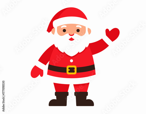 Cheerful Santa Claus Illustration Festive Holiday Icon for Christmas Greetings and Celebrations