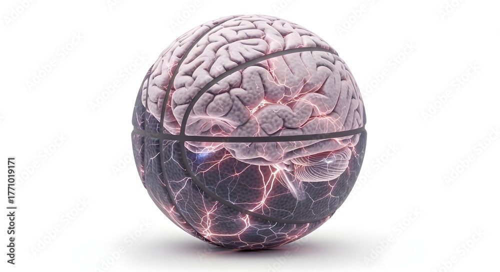 Obraz premium Basketball and Brain Concept