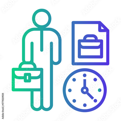 work experience Line Gradient Icon