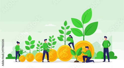 Teamwork makes the dream work: People growing money trees for financial success