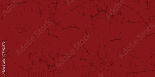 A dark red abstract background with a subtle grunge texture featuring faint scratches and scuffs.
