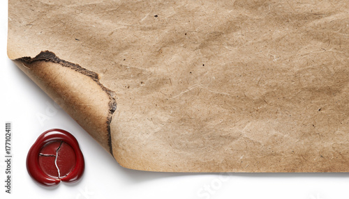 A Crumpled Sheet of Paper with a Wax Seal