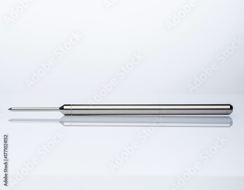 Sterile Swab Isolated A Long, Metal, Single-Use Tool on White