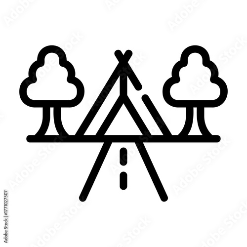campground Line Icon