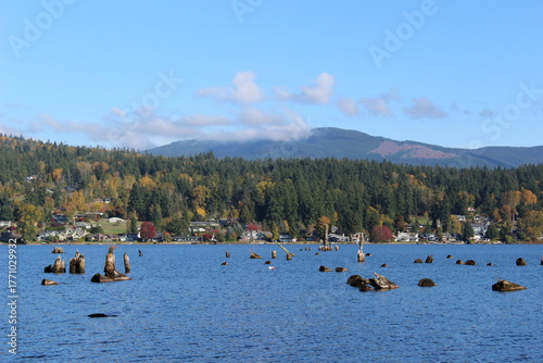 Lake Whatcom and foothills in fall