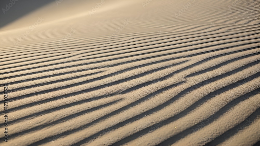 Obraz premium Sand Dunes with Textured Ripples in Warm Natural Light in Desert Landscape